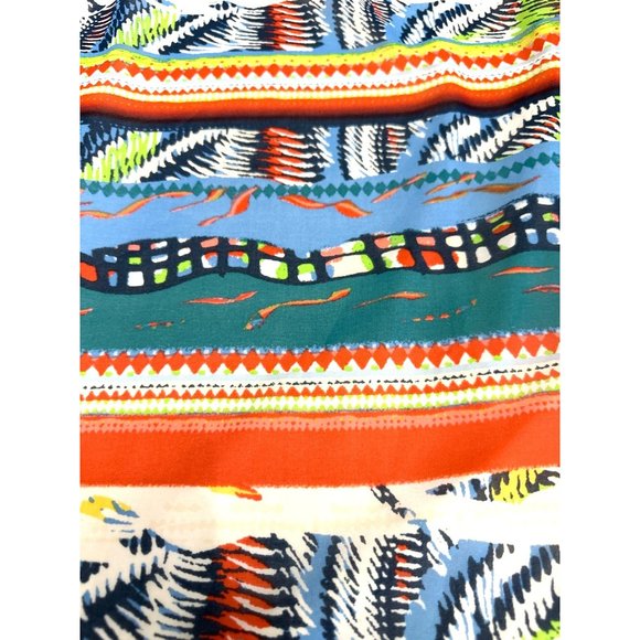 Ali Miles Sheer Colorful Hi Low Tunic Tank Top Lace Neck Line Cotton Nylon Sz S - Picture 10 of 10